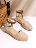 Women's Closed Toe Ankle Strap Espadrilles Outing Vacation Matching Dress Comfortable Wedge Sandals