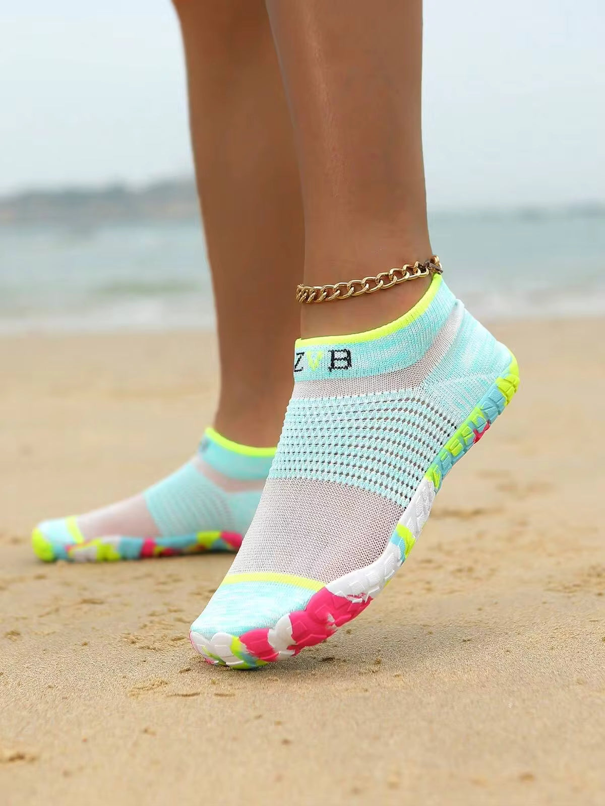 ZVB Couples' Water Shoes For Barefoot Lovers, Soft-Soled Beach Shoes For Swimming & Diving, Breathable Quick-Dry Outdoor Summer Sandals, Non-Slip Fishing Water Shoes
