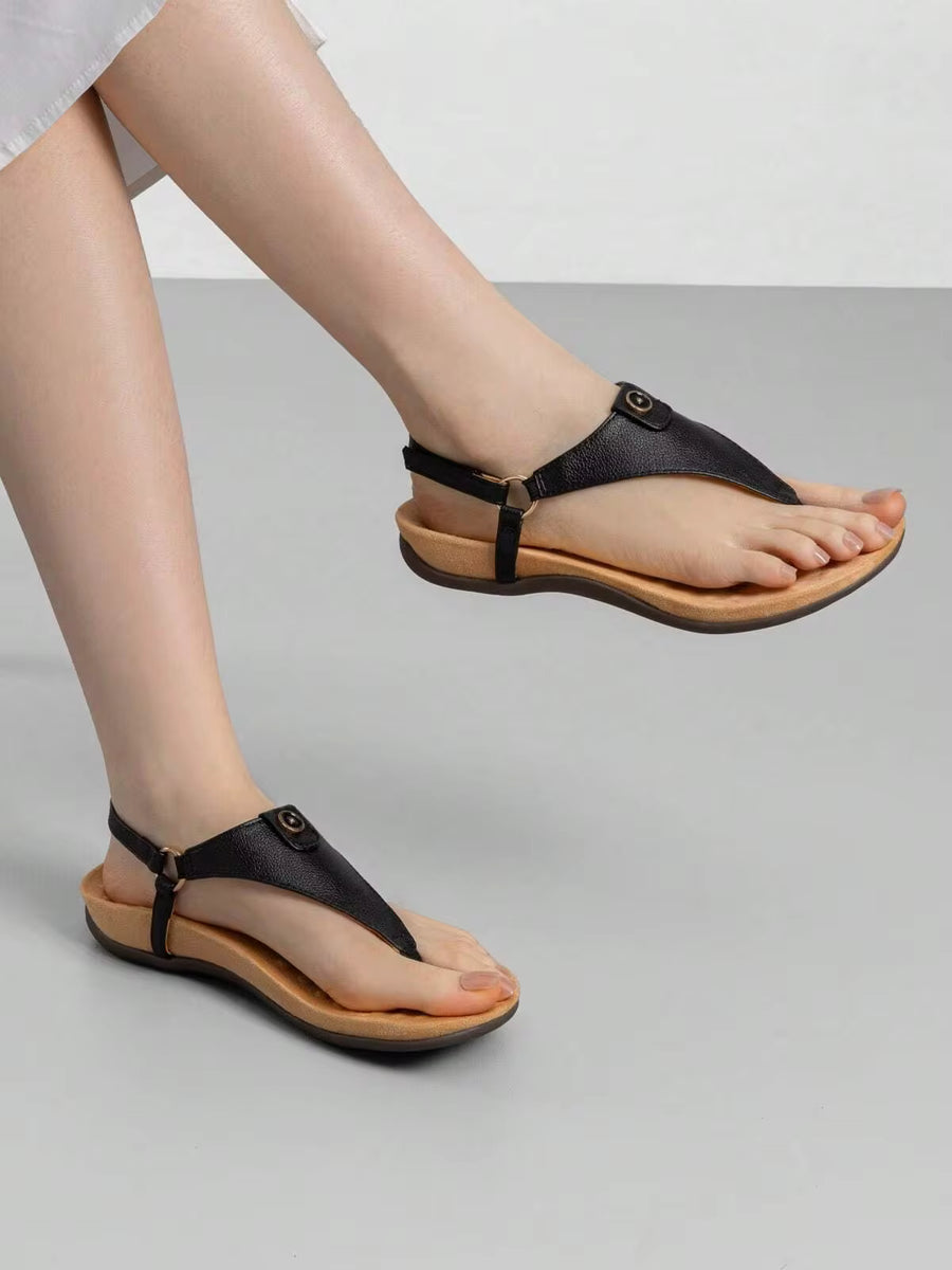 Athlefit Women's Comfortable Orthopedic Sandals Thong Dressy T-Strap Orthotic Casual Summer Arch Support Sandals